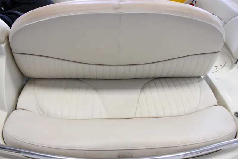 Slide: The Image of 2007 Azure AZ228 boat seat with white leather upholstery and elegant stitching. - 9