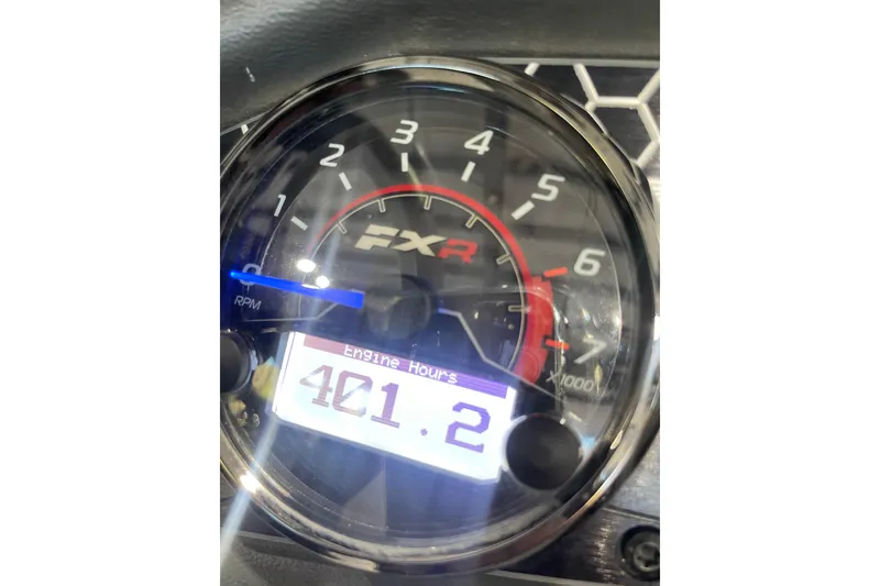 Slide: The Image of 2022 Skeeter FXR20 Apex tachometer displaying 401.2 engine hours. - 19