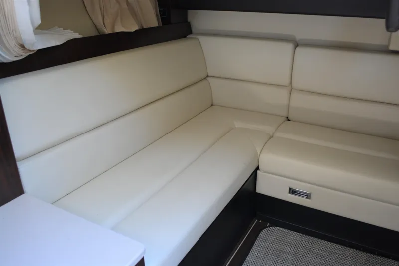 Slide: The Image of Cream leather seating in 2013 Monterey 340 Sport Yacht interior. - 22
