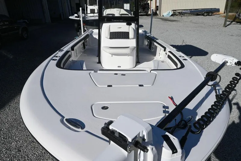 Slide: The Image of 2026 Tidewater 2300 Carolina Bay boat with spacious deck and modern features. - 6