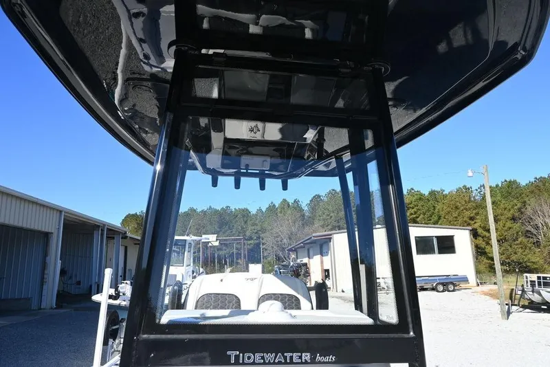 Slide: The Image of 2026 Tidewater 2300 Carolina Bay boat, view from below, showcasing sleek design and structure. - 9