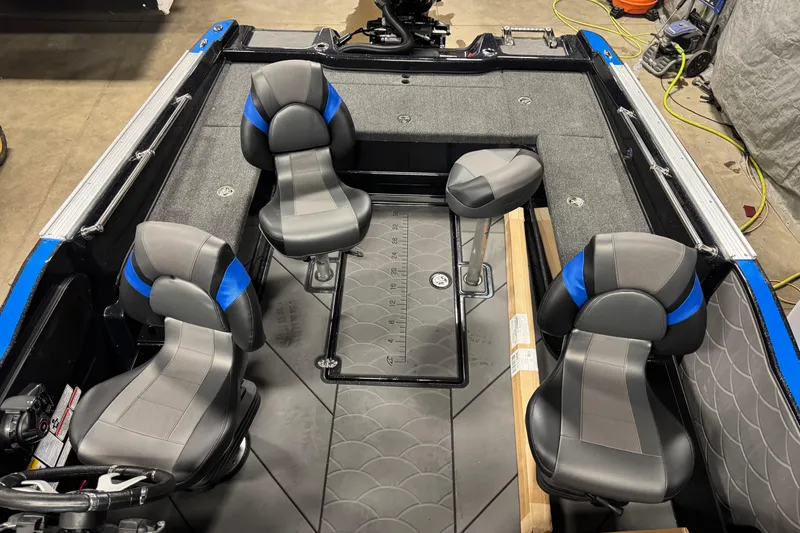 Slide: The Image of 2026 Nitro ZV20 Pro boat interior with four cushioned seats and modern design. - 21