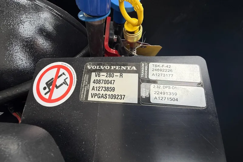 Slide: The Image of Engine label of a 2026 Regal LS2 with Volvo Penta specifications. - 16