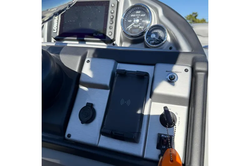 Slide: The Image of 2024 Berkshire 23E STS 3.0 dashboard with gauges and controls. - 16