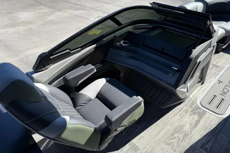 Slide: The Image of 2026 Avalon 2385 Catalina QLS Windshield interior with modern seating and sleek design. - 14