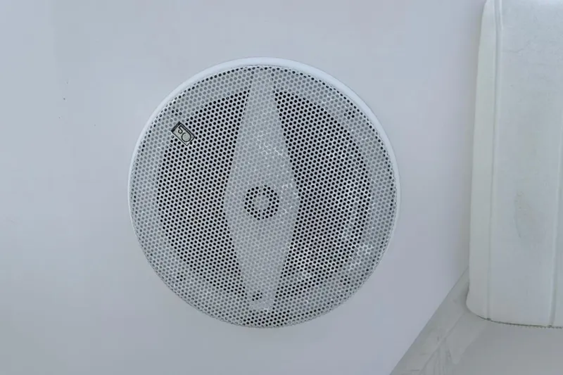 Slide: The Image of Boat speaker on 2005 Grady-White Journey 258, white circular design. - 25