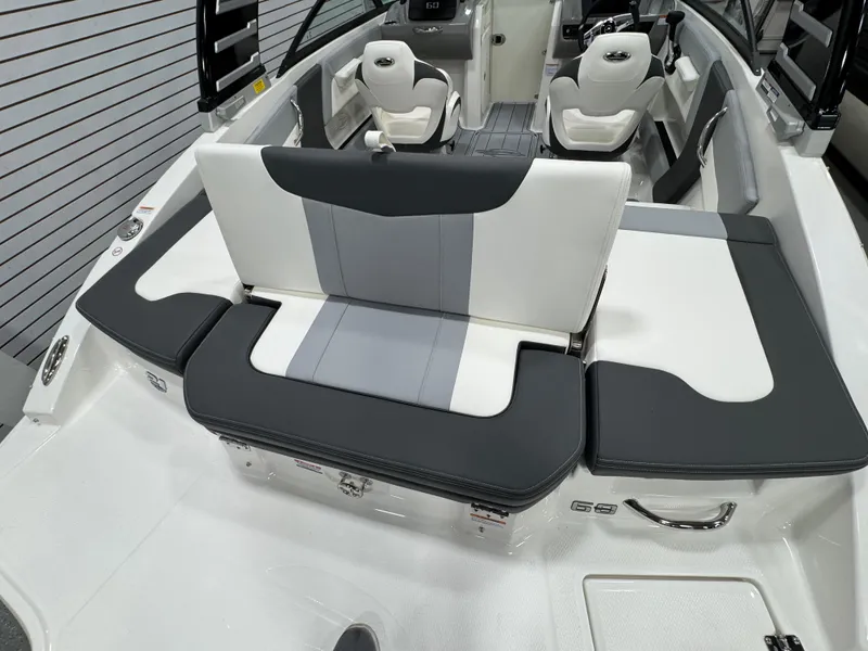 Slide: The Image of 2025 Chaparral 21 SSi boat interior with stylish seating and modern design. - 3
