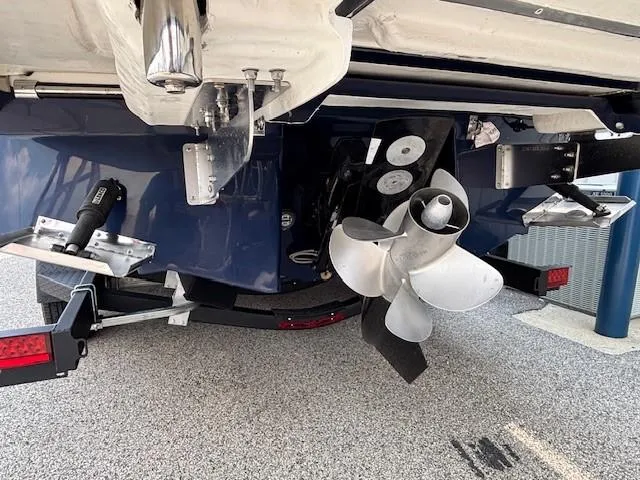 Slide: The Image of 2026 Chaparral SSX 6 boat stern with propeller and trim tabs. - 27