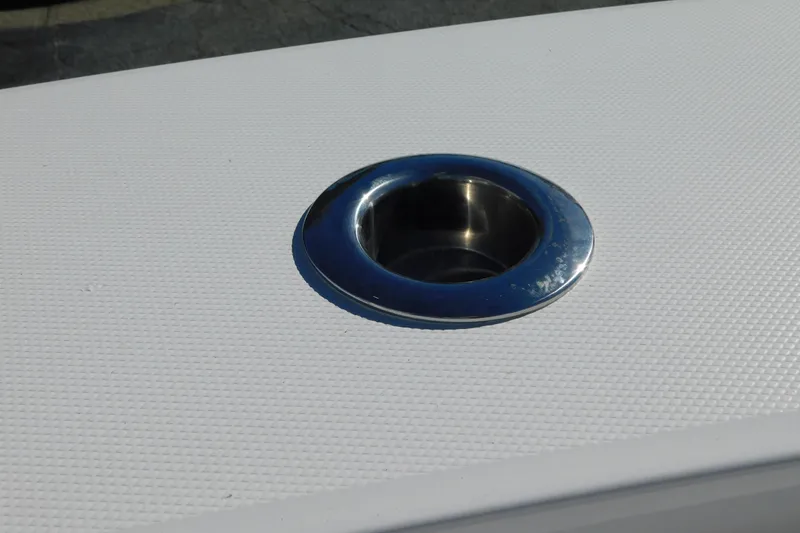 Slide: The Image of Stainless steel cup holder on 2026 Regulator 30XO boat deck. - 46