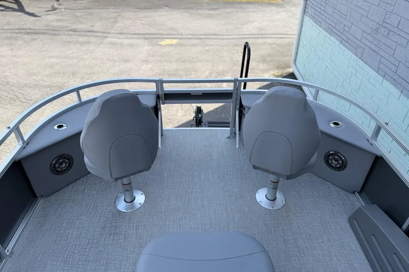 Slide: The Image of 2026 Avalon 2385 Venture 85 Center Fish boat interior with two swivel seats. - 10