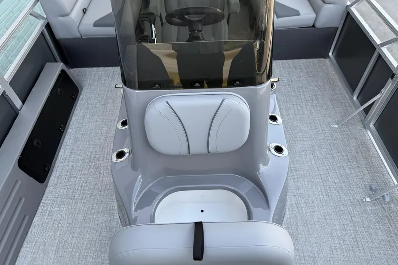 Slide: The Image of 2026 Avalon 2385 Venture 85 Center Fish boat interior with seating and console. - 9