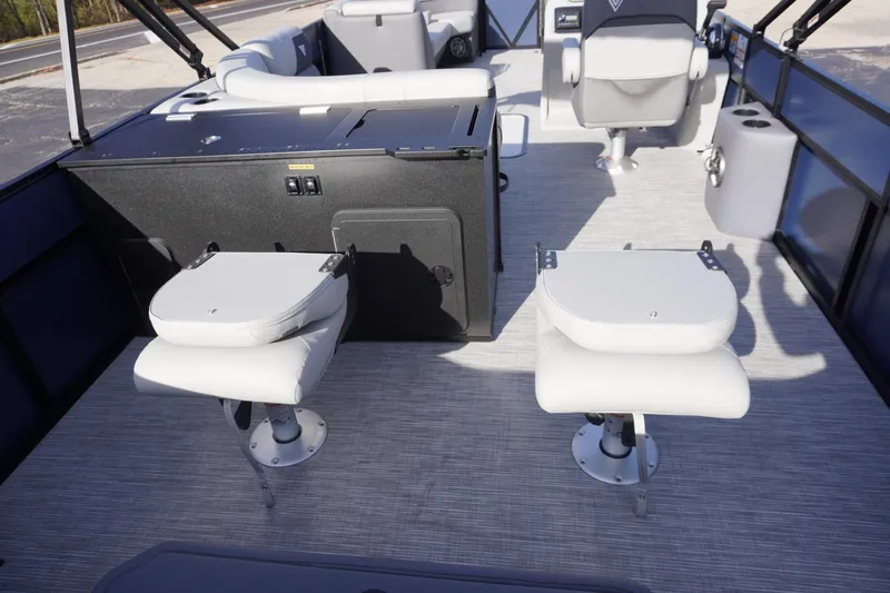 Slide: The Image of Interior of 2026 Viaggio Lago V-R boat with modern seating and sleek design. - 15
