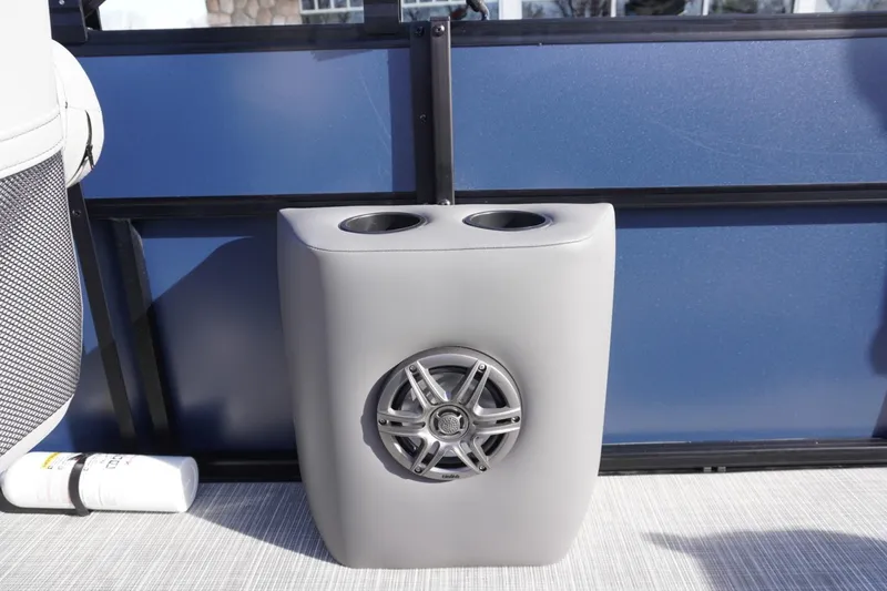 Slide: The Image of Speaker system with cup holders on Viaggio Lago V-R 2026 boat. - 31