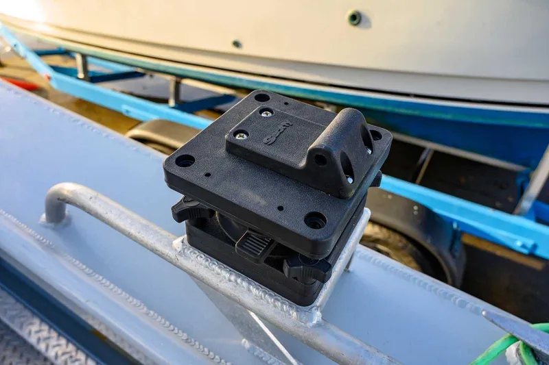 Slide: The Image of 2017 Hewescraft 240 Ocean Pro boat accessory on trailer, close-up view. - 14
