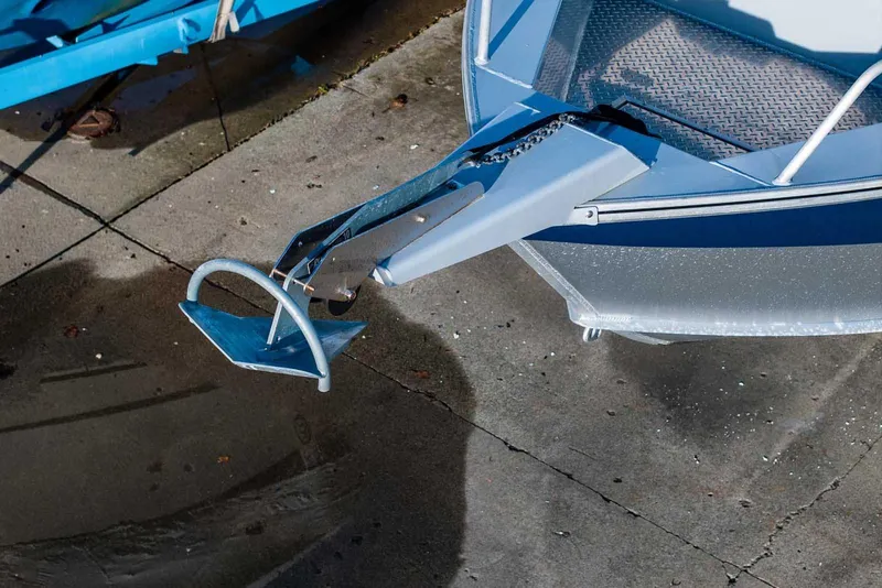 Slide: The Image of 2017 Hewescraft 240 Ocean Pro boat anchor detail on concrete surface. - 5