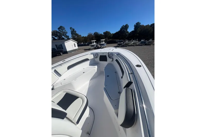 Slide: The Image of 2026 Tidewater 232 CC Adventure boat with Yamaha engine on trailer. - 5
