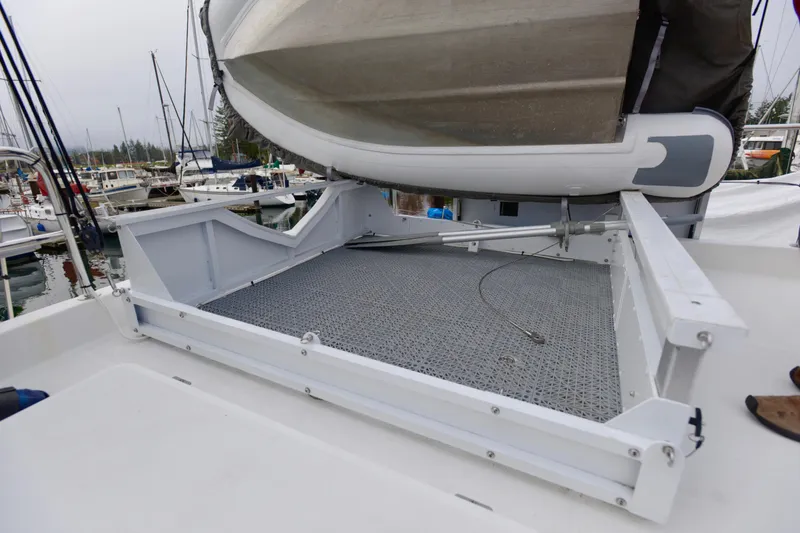 Slide: The Image of Cozy cabin interior of 2013 Beneteau Swift Trawler 34 Fly with colorful bedding. - 20