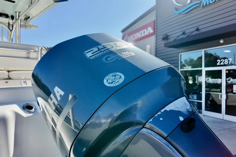 Slide: The Image of 2015 Sea Fox 246 Commander with Yamaha 250HP engine outside dealership. - 15