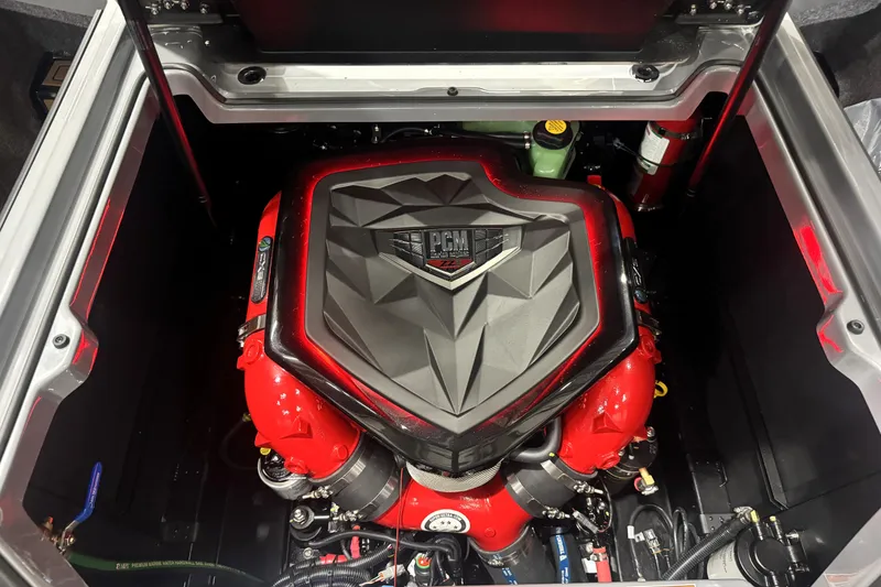Slide: The Image of Engine compartment of 2026 Nautique Super Air Nautique S21 with PCM engine. - 15