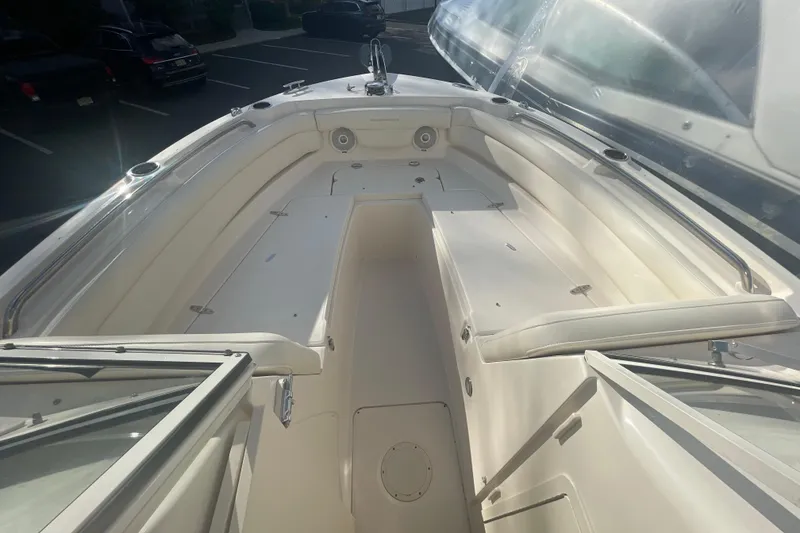 Slide: The Image of 2018 Grady-White Freedom 235 boat interior with spacious seating and sleek design. - 70