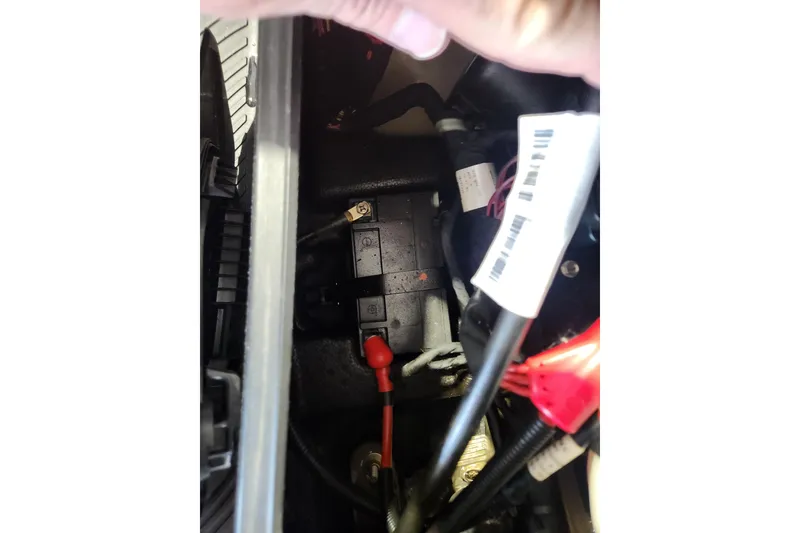 Slide: The Image of 2024 Seadoo SPARK TRIXX 1 UP engine compartment with visible wiring and components. - 20