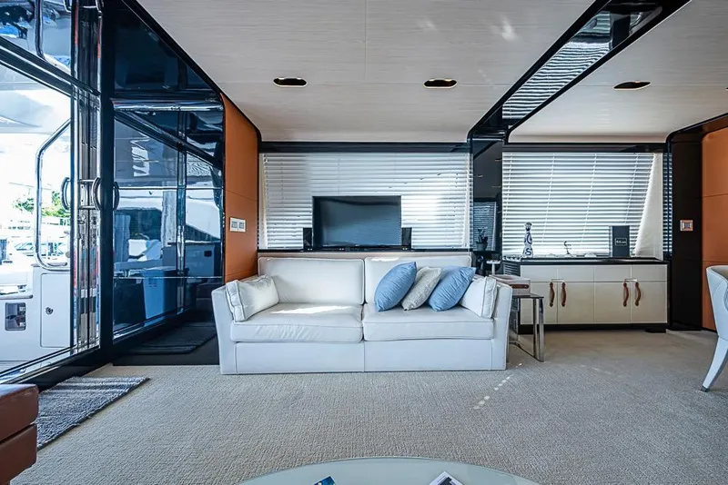 Slide: The Image of Luxurious interior of 2017 Azimut 80 yacht with modern decor and comfortable seating. - 45