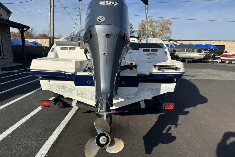 Slide: The Image of 2022 Chaparral 23 SSi OB boat with Yamaha 200 outboard motor, rear view. - 7