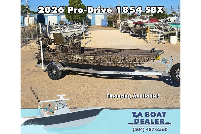 The Image of 2026 Pro-Drive 1856 SBX boat on trailer at LA Boat Dealer, financing available. - 0