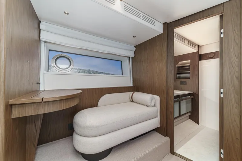 Slide: The Image of Luxurious interior of 2026 Azimut Fly 72 yacht with modern furnishings and elegant design. - 57