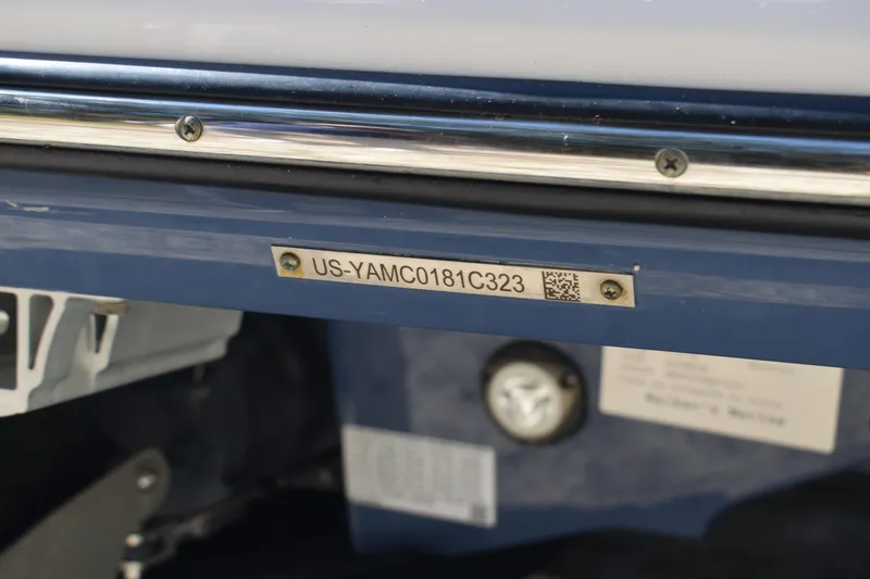 Slide: The Image of 2023 Yamaha Boats 252 FSH Sport engine component close-up. - 56