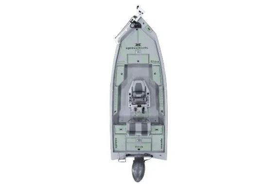 Slide: The Image of Top view of 2026 Express H20B boat, showcasing seating and storage layout. - 21