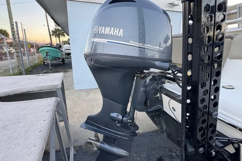 Slide: The Image of 2023 Key West 189 FS boat with Yamaha four-stroke outboard motor. - 26