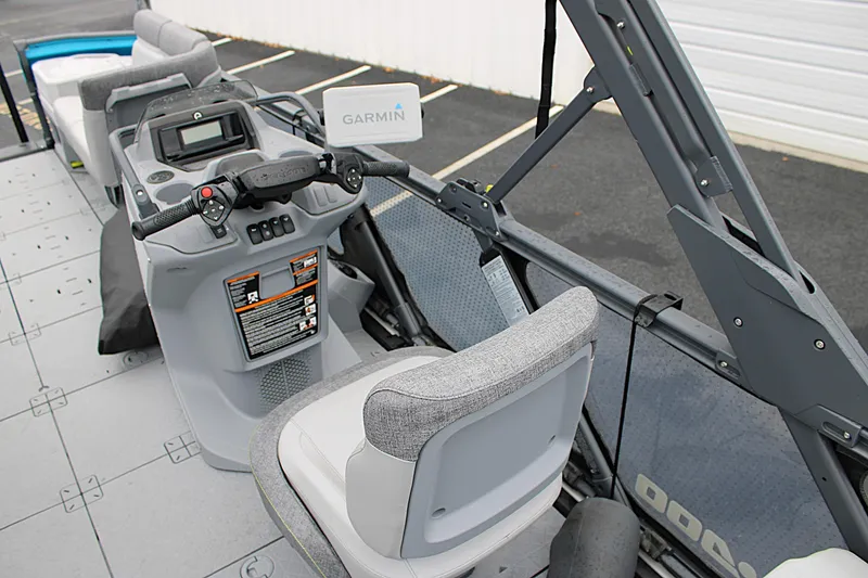 Slide: The Image of 2023 Sea-Doo Switch Cruise 21 dashboard with Garmin navigation system. - 12