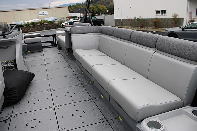Slide: The Image of 2023 Sea-Doo Switch Cruise 21 interior with spacious seating and modern design. - 17