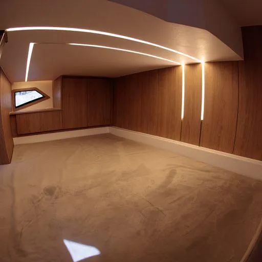 Slide: The Image of Manufacturer Provided Image: Interior of 2023 NX Boats 340 Sport Coupe with modern wood paneling and ambient lighting. - 5