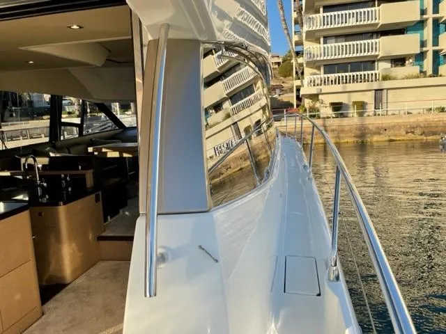 Slide: The Image of Luxury Prestige 500 yacht, 2017 model, docked with elegant interior and sleek exterior design. - 47