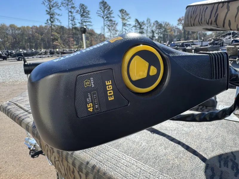 Slide: The Image of Close-up of Minn Kota Edge trolling motor on 2026 Xpress XP180 boat. - 3