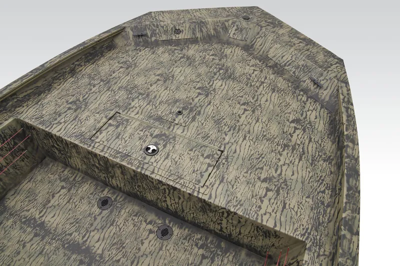 Slide: The Image of Open storage compartment on 2026 Tracker Grizzly 1860 CC boat deck. - 11