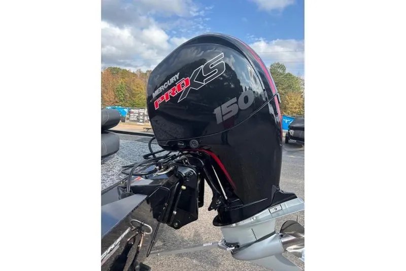 Slide: The Image of Mercury Pro XS 150 outboard motor on 2026 Tracker Pro Team 195 boat. - 5