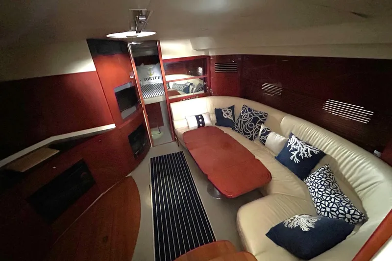 Slide: The Image of Luxurious interior of 2007 Fairline Targa 47 GT yacht with elegant seating and decor. - 32