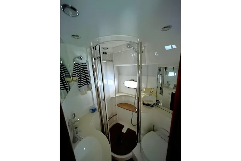 Slide: The Image of Luxurious bathroom in 2007 Fairline Targa 47 GT yacht with modern shower and elegant fixtures. - 37