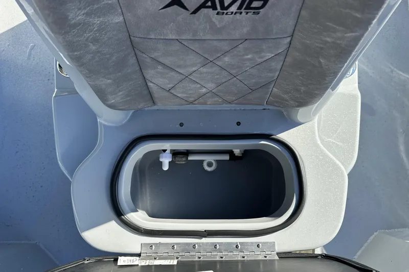 Slide: The Image of Avid 21 FSX 2026 boat seat with integrated storage compartment. - 27