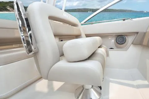 Slide: The Image of Manufacturer Provided Image: 2021 Boston Whaler 320 Vantage helm seat with ocean view. - 13