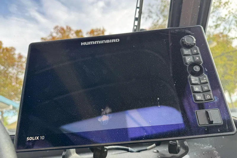 Slide: The Image of Humminbird Solix 10 fish finder on 2018 Fish Rite 16.5 Stalker boat dashboard. - 17