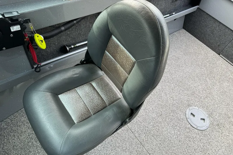 Slide: The Image of Gray seat in 2018 Fish Rite 16.5 Stalker boat interior. - 21