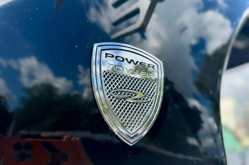 Slide: The Image of Close-up of 2013 Regal 21 OBX Power Tower emblem on glossy surface. - 8