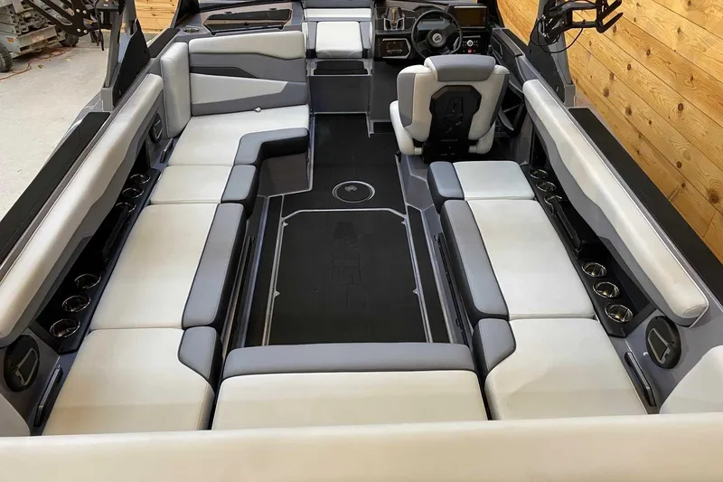 Slide: The Image of 2024 Axis T235 boat interior with spacious seating and modern design. - 4