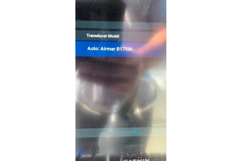Slide: The Image of Display screen showing transducer model Airmar B175M on Sailfish 320 CC, 2013. - 74