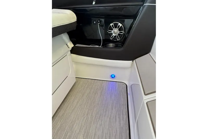 Slide: The Image of Interior of 2018 Sae Ray 38SLV OB boat with speaker and blue LED light. - 41