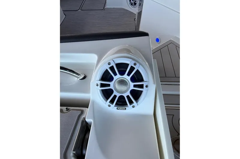 Slide: The Image of Speaker system on 2018 Sae Ray 38SLV OB boat interior. - 48